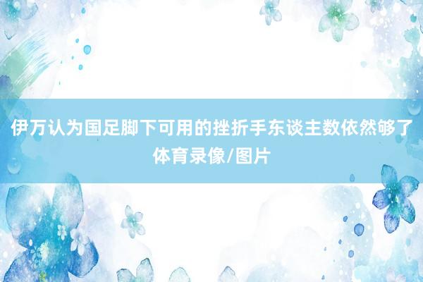 伊万认为国足脚下可用的挫折手东谈主数依然够了体育录像/图片
