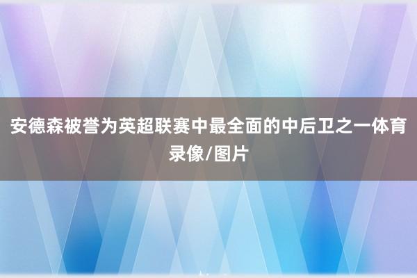 安德森被誉为英超联赛中最全面的中后卫之一体育录像/图片