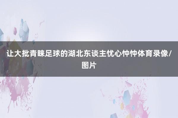 让大批青睐足球的湖北东谈主忧心忡忡体育录像/图片