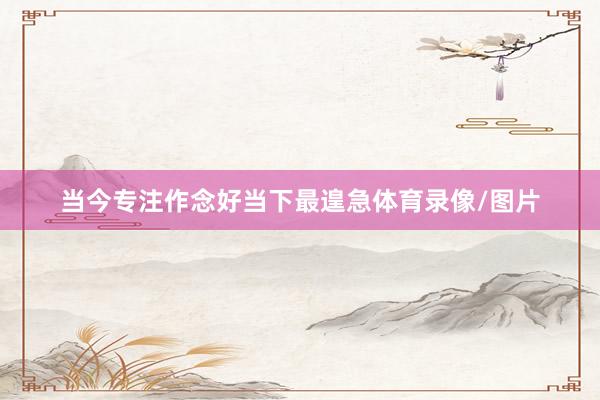 当今专注作念好当下最遑急体育录像/图片