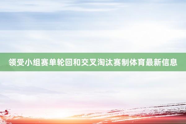 领受小组赛单轮回和交叉淘汰赛制体育最新信息