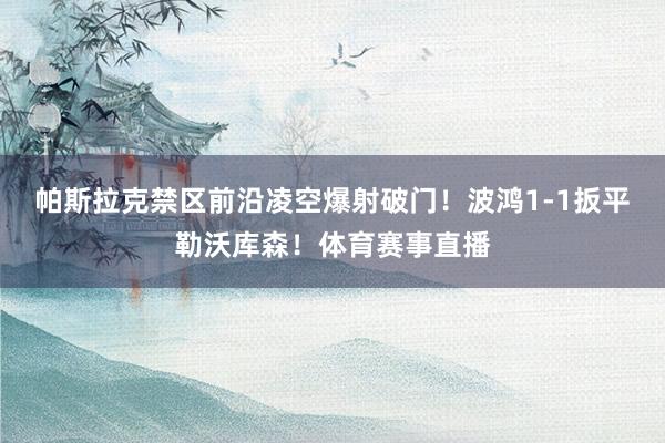 帕斯拉克禁区前沿凌空爆射破门！波鸿1-1扳平勒沃库森！体育赛事直播