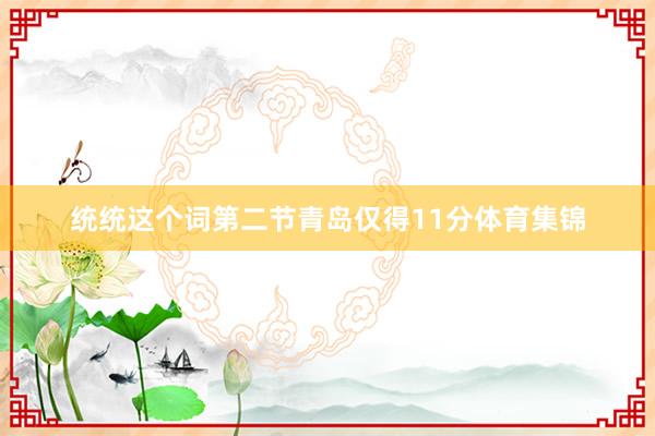 统统这个词第二节青岛仅得11分体育集锦