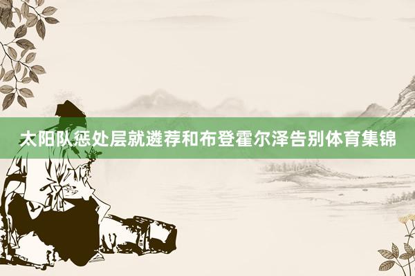太阳队惩处层就遴荐和布登霍尔泽告别体育集锦