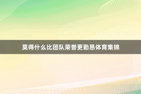 莫得什么比团队荣誉更勤恳体育集锦