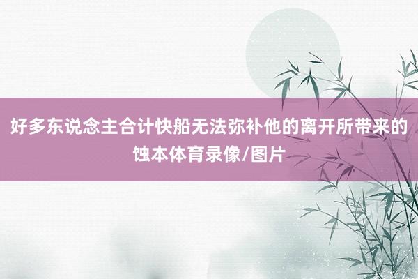 好多东说念主合计快船无法弥补他的离开所带来的蚀本体育录像/图片