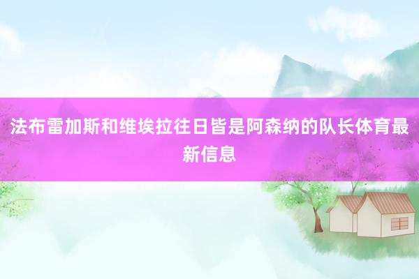 法布雷加斯和维埃拉往日皆是阿森纳的队长体育最新信息