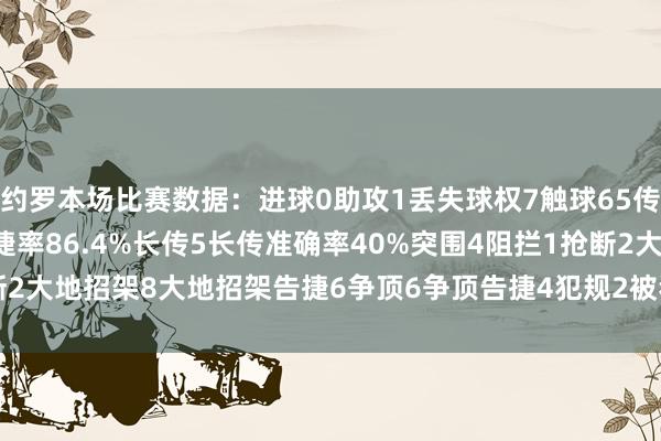 约罗本场比赛数据：进球0助攻1丢失球权7触球65传球44要道传球2传球告捷率86.4%长传5长传准确率40%突围4阻拦1抢断2大地招架8大地招架告捷6争顶6争顶告捷4犯规2被犯规4    体育录像/图片