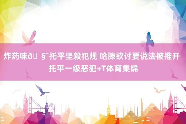 炸药味🧨托平坚毅犯规 哈滕欲讨要说法被推开 托平一级恶犯+T体育集锦