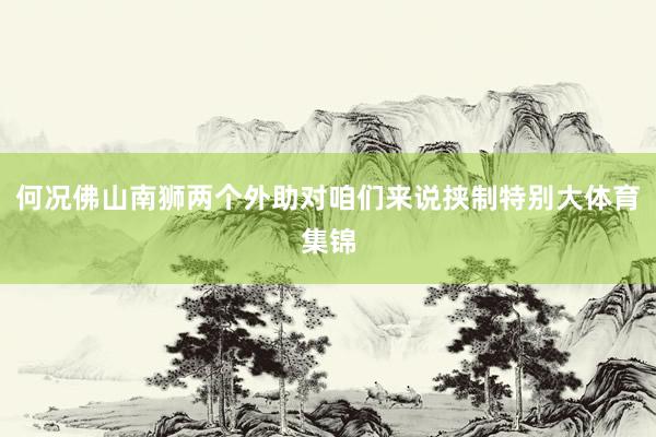 何况佛山南狮两个外助对咱们来说挟制特别大体育集锦