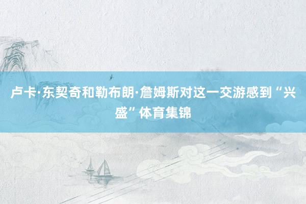 卢卡·东契奇和勒布朗·詹姆斯对这一交游感到“兴盛”体育集锦