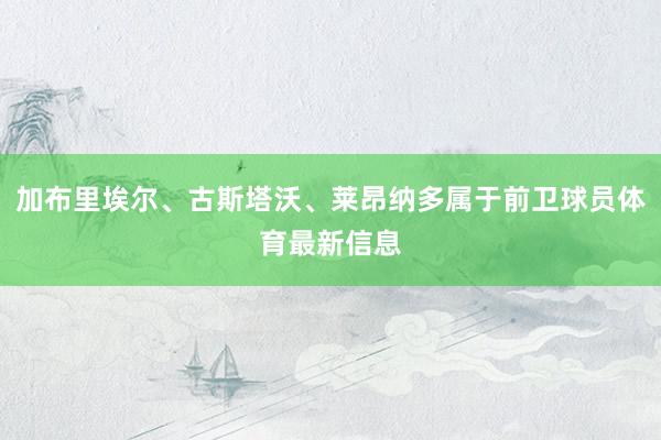 加布里埃尔、古斯塔沃、莱昂纳多属于前卫球员体育最新信息
