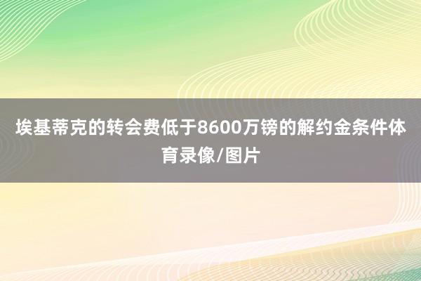 埃基蒂克的转会费低于8600万镑的解约金条件体育录像/图片