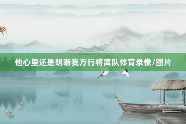 他心里还是明晰我方行将离队体育录像/图片