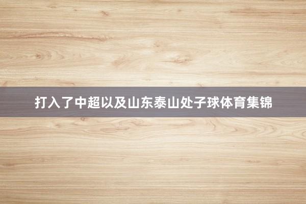 打入了中超以及山东泰山处子球体育集锦