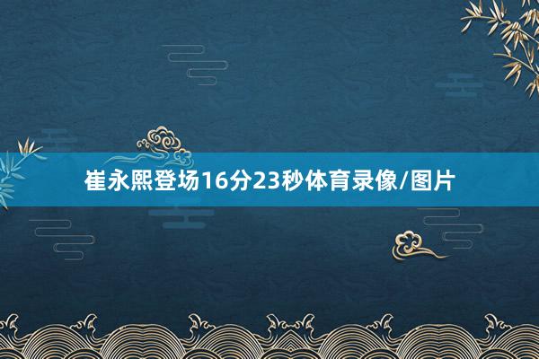 崔永熙登场16分23秒体育录像/图片