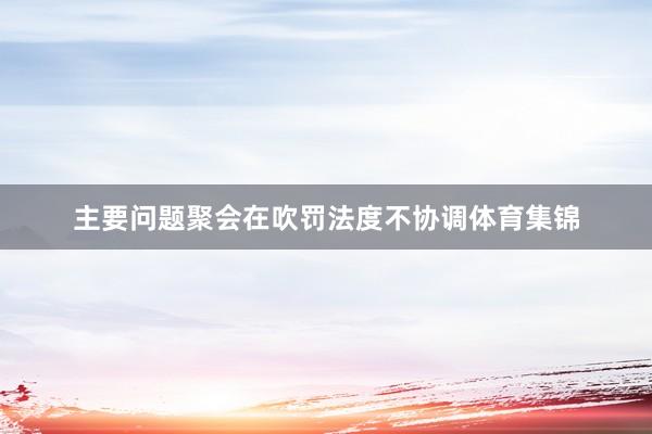 主要问题聚会在吹罚法度不协调体育集锦