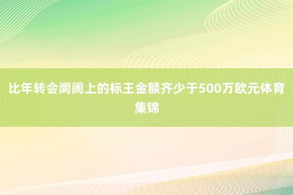 比年转会阛阓上的标王金额齐少于500万欧元体育集锦