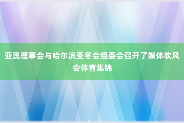 亚奥理事会与哈尔滨亚冬会组委会召开了媒体吹风会体育集锦